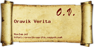 Oravik Verita névjegykártya